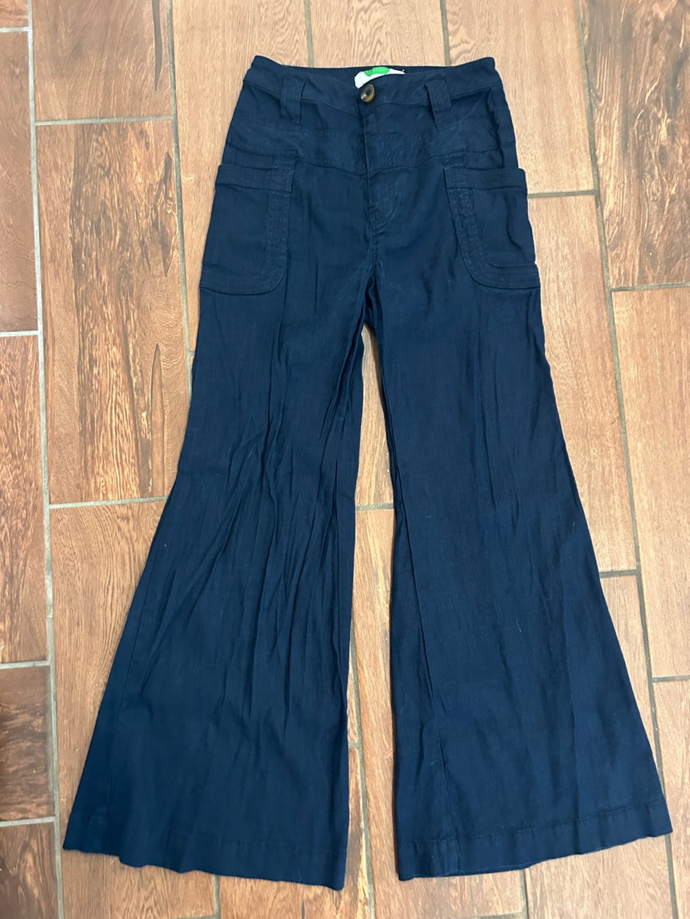 By anthropologie size 25P front pocket wide flare leg jeans